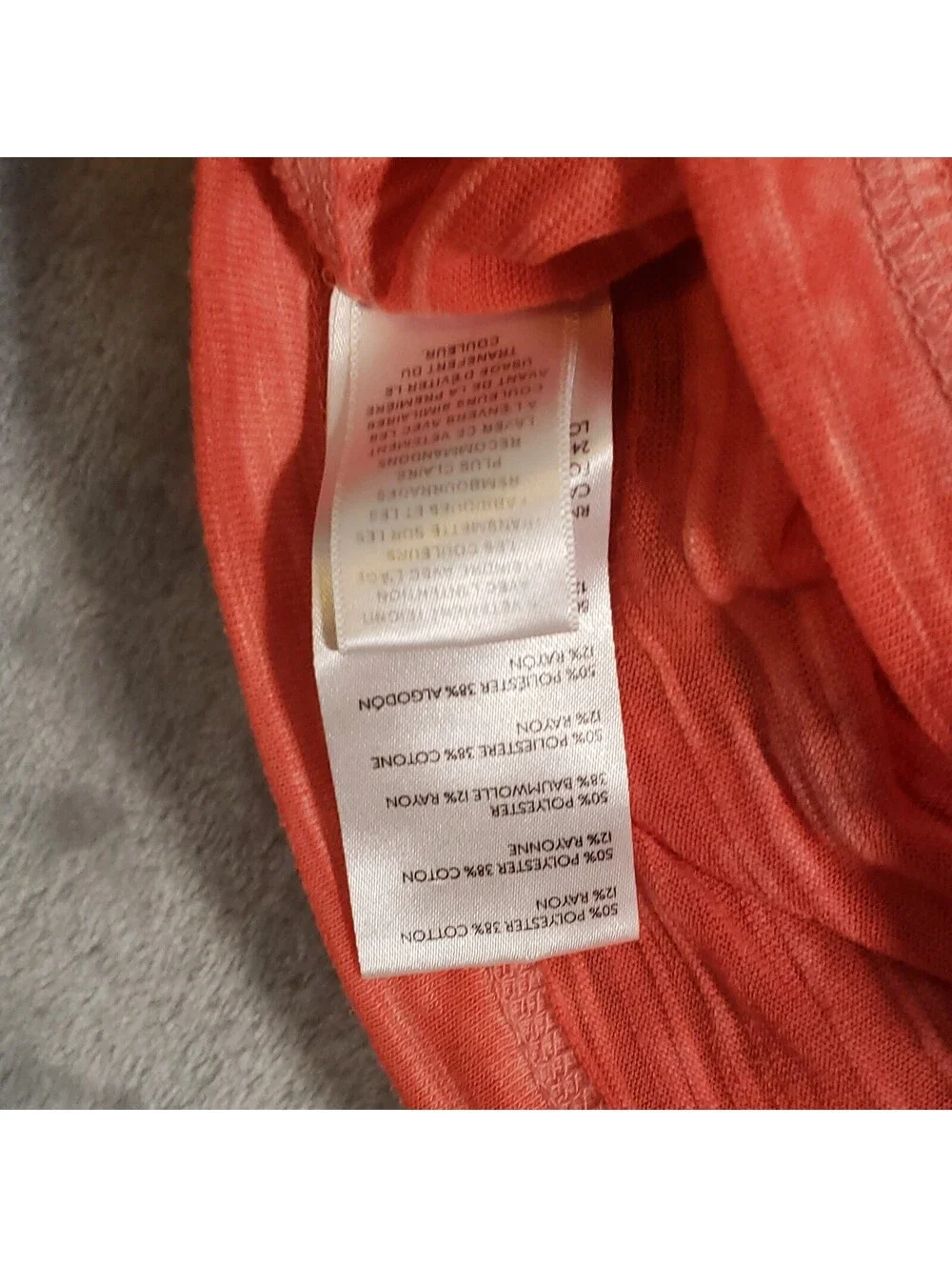 We The Free Knit sheer Top Orange Solid Round Neck Short Sleeve Size M - Picture 6 of 7